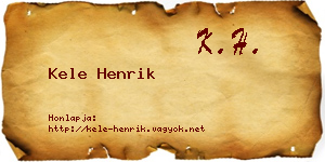 Kele Henrik névjegykártya